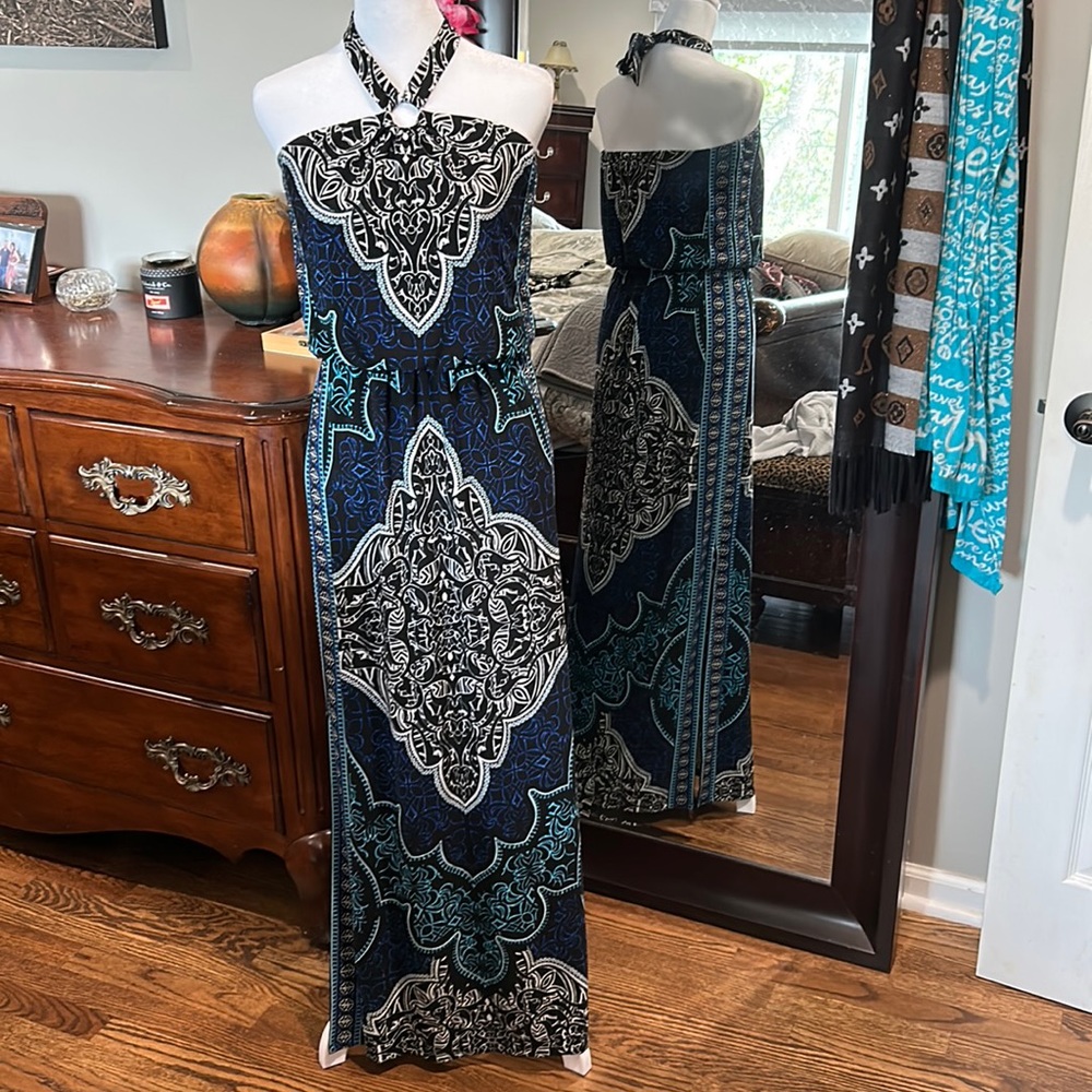 Long halter maxi dress